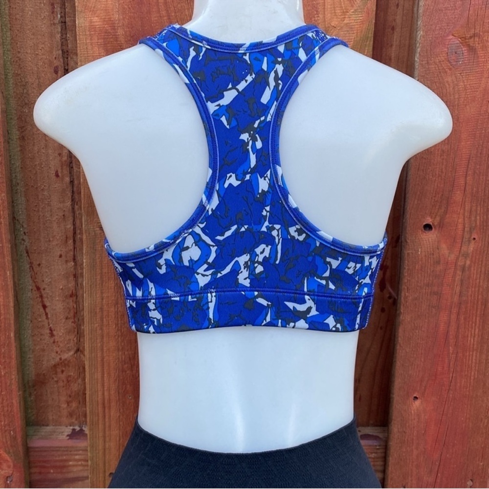 Nike Blue Abstract Geometric Graphic Medium Impact Sports Bra Size S - Picture 5 of 6